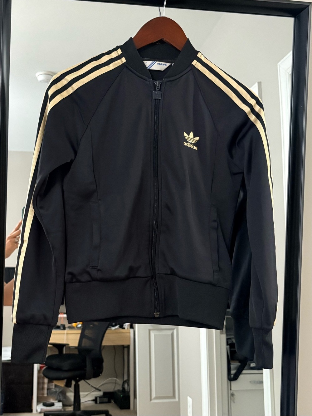 Limited edition adidas originals Black Jacket with Gold Stripes